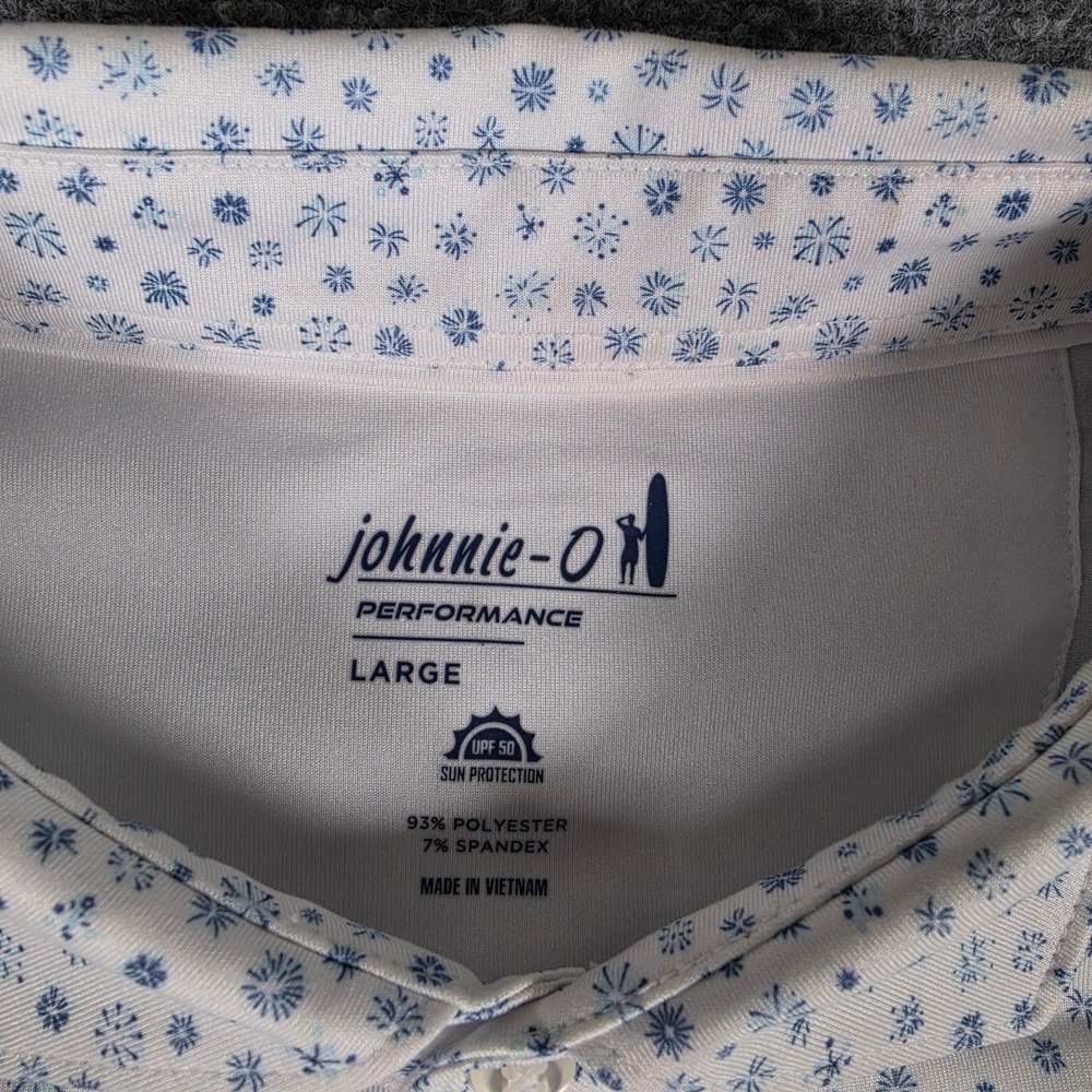 Bali Hai Johnnie-O Sparkler Polo Mens L Lake Blue Performance Golf JMPO100280 - Picture 2 of 8